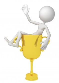 Champion with trophy cup